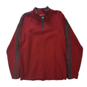 Mens eddie bauer quarter zip sweater size XL Red Knit Pullover
